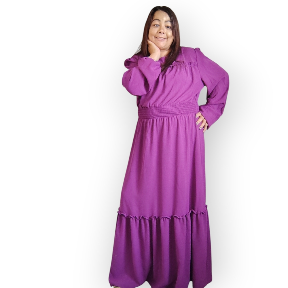 SHEIN Women's XL Long Sleeve Purple Maxi Dress - Picture 5 of 7